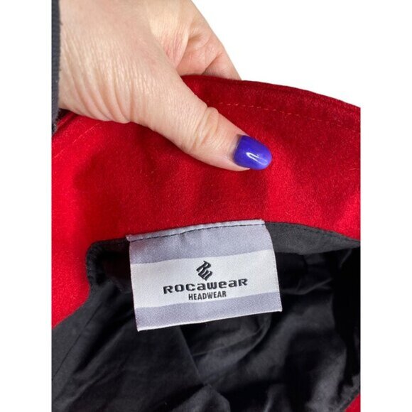 Y2K Rocawear Red Wool & Viscose Bucket Hat With Embroidered Patches - Picture 5 of 6